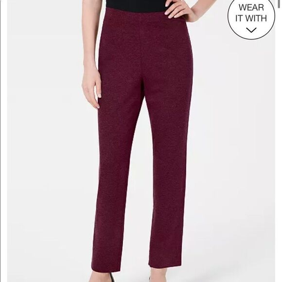 Karen Scott XLP Burgundy Pull On Comfort Sport Knit Pants - Picture 1 of 13